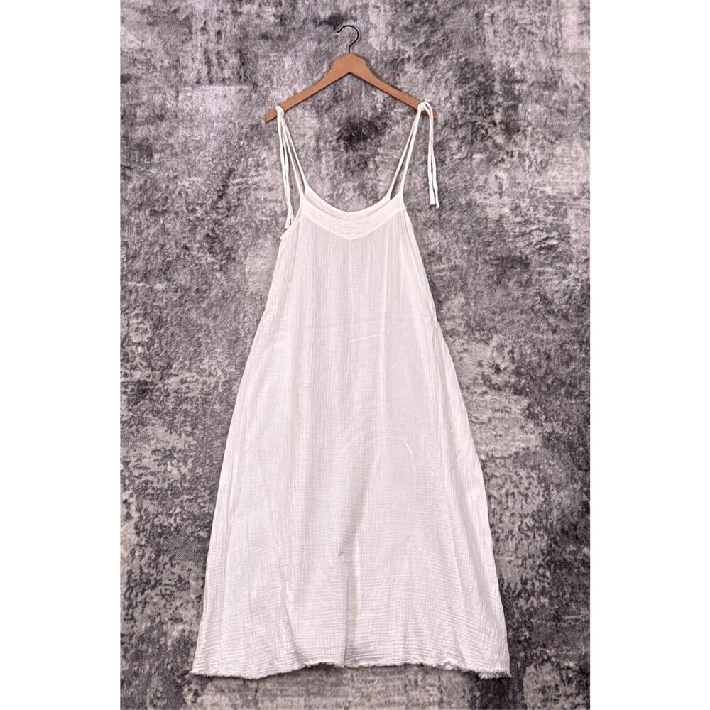 Nation LTD White Maxi Slip Dress with Tie Straps